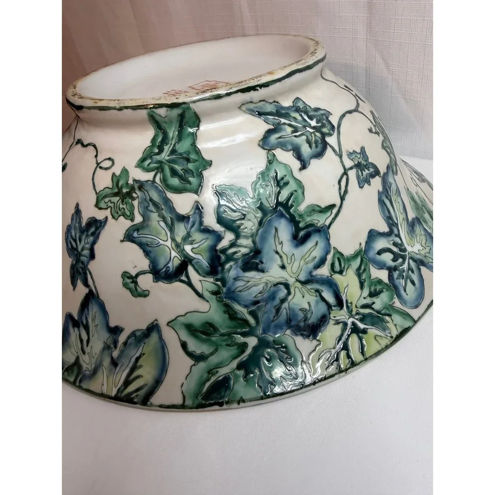 Large Vintage Chinese Ivy Floral Bowl Oklahoma Importing‎ Co 12